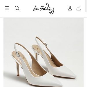 NWT Sam Edelman Hazel Slingbacks in White Leather